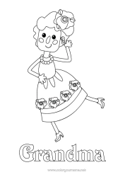 Free coloring Sport Grandma Dance Spain Mexico Cinco de Mayo World Music Day Artistic sports
