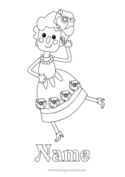 Free colouring Sport Grandma Dance Spain Mexico Fifth of May Music Day Artistic sports