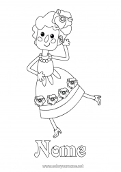 Pagina da colorare per bambini Sport Nonna Danza Spagna Messico Cinco de Mayo Festa della musica Sport artistici