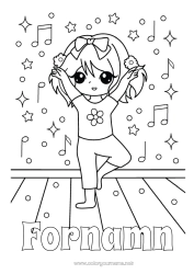 Gratis färgläggning Sport Dansa Flicka Musik Musikens dag Konstnärlig sport