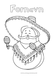 Gratis tegning Mad Musik Mexiko Frugter Cinco de Mayo Advokat Musikfest Maracas Musikinstrumenter Sombrero