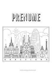 Pagină de colorat personalizată Spania Barcelone