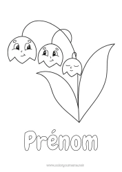 Coloriage gratuit Muguet Coloriages faciles 1er mai