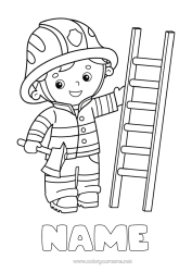 Free colouring Firefighter Profession Security Occupations