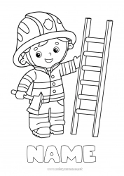 Free coloring Fireman firefighter Job Security Professions