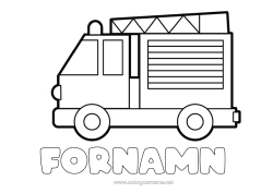 Gratis färgläggning Fordon Brandman Lätta målarbilder Brandbil Räddnings- och nödsituationfordon Säkerhetsyrken