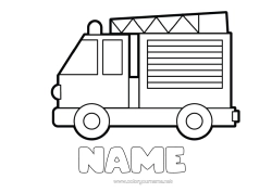Free colouring Vehicles Firefighter Easy colouring pages Fire engine Emergency and rescue vehicles Security Occupations