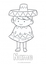 Free drawing Boy Mexico Cinco de Mayo Sombrero