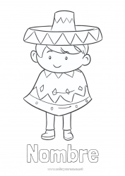 Dibujo libre Chico México Cinco de Mayo Sombrero