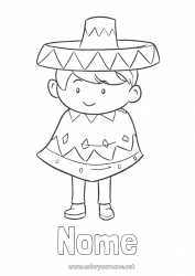 Disegno gratuito Ragazzo Messico Cinco de Mayo Sombrero