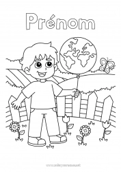 Coloriage gratuit écologie Coloriages intermédiaires Terre Jour de la Terre