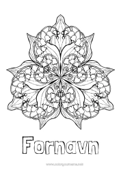 Gratis fargelegging Blomster Mandala Vår Liljekonvall 1. mai