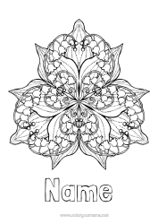 Free colouring Flowers Mandala Spring Lily of the valley 1st May