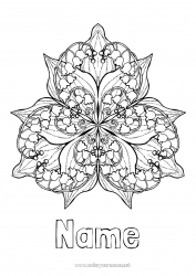 Free coloring Flowers Mandala Spring Lily of the valley 1st may