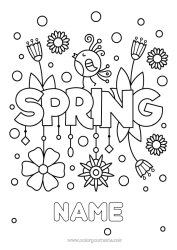 Free colouring Flowers Spring