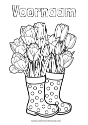 Gratis tekening Bloemen Lente Tulp Laarzen