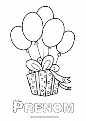 Coloriage gratuit Cadeaux Anniversaire Ballons Coloriages faciles