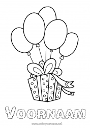 Gratis tekening Cadeaus Verjaardag Ballonnen Eenvoudige kleurplaten