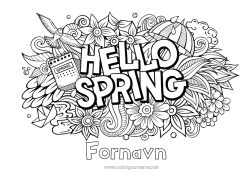 Gratis farvelægning Forår Symboler