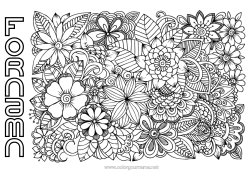Gratis färgläggning Blommor Lugn och zen Mandala Antistress