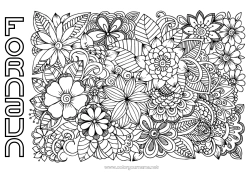 Farvelægningssiden tilpasning Blomster Rolig og zen Mandala Antistress