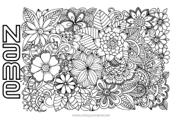 Free colouring Flowers Calm and zen Mandala Anti-stress