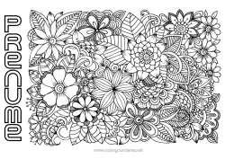 Pagină de colorat gratuită Flori Liniștit și zen Mandala Anti-stres