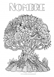 Colorear para personalizar Calma y zen Mandala Árbol Dibujos complejos para colorear Antiestrés