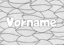 Kostenlose Malvorlage Ruhig und gelassen Blätter Dekorierter Name Anti-Stress Dekorativer Hintergrund