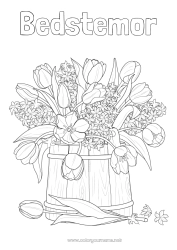 Farvelægningssiden for børn Blomster Forår Tulipan Jacinth