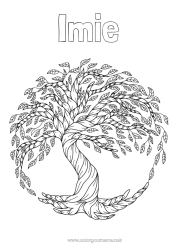 Kolorowanka do personalizacji Drzewo Symbole