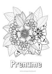 Pagină de colorat gratuită Flori Art - artă Floarea Mehndi