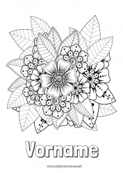 Kostenlose Malvorlage Blumen Kunst Mehndi-Blume