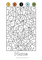 Free colouring Flowers Figure Summer Magic colouring books Children's activities Sunflower