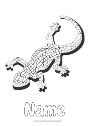 Free colouring Animal Spain Mosaics Barcelona