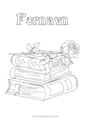 Gratis tegning Blomster Spania Rosa Bok Sant Jordi eller Sankt Georg Lesing