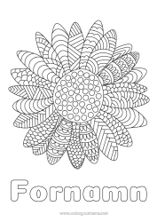 Gratis färgläggning Blommor Solros Komplexa målarbilder Zentangle