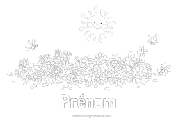 Dessin gratuit Fleurs Été Printemps Soleil Insectes Libellule