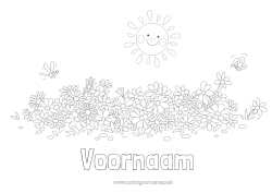 Gratis tekening Bloemen Zomer Lente Zon Insecten Libelle