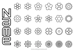 Free colouring Flowers Spring Children's activities