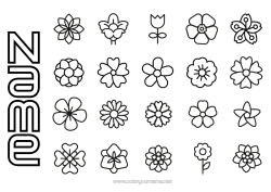 Free colouring Flowers Spring Children's activities