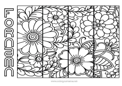 Gratis färgläggning Blommor Bokmärke Antistress