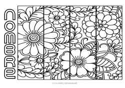 Colorear gratis Flores Marcador Antiestrés
