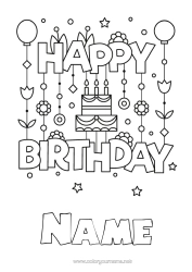 Free colouring Cake Birthday