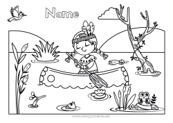 Free colouring Vehicles Boat American Indians Marine vehicles