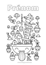 Dessin gratuit Kawaii Coloriages intermédiaires