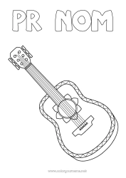 Dessin gratuit Musique Coloriages intermédiaires Cinco de Mayo Fête de la musique Guitare Instruments de musique