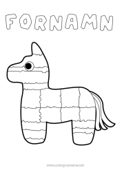 Gratis teckning Födelsedag Lätta målarbilder Cinco de Mayo Piñata