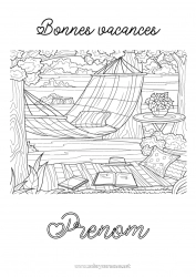 Dessin gratuit Vacances Coloriages complexes Hamac