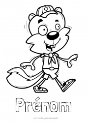 Coloriage gratuit Sport Animal Animaux de la forêt Castor Coach, entraineur Compétitions et récompenses